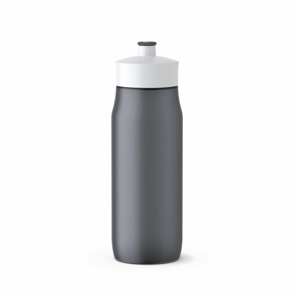 Emsa Sport Drinking Bottle Squeeze, Sports Bottle, Water Bottle, PE Plastic, Anthracite, 600 ml, 518086