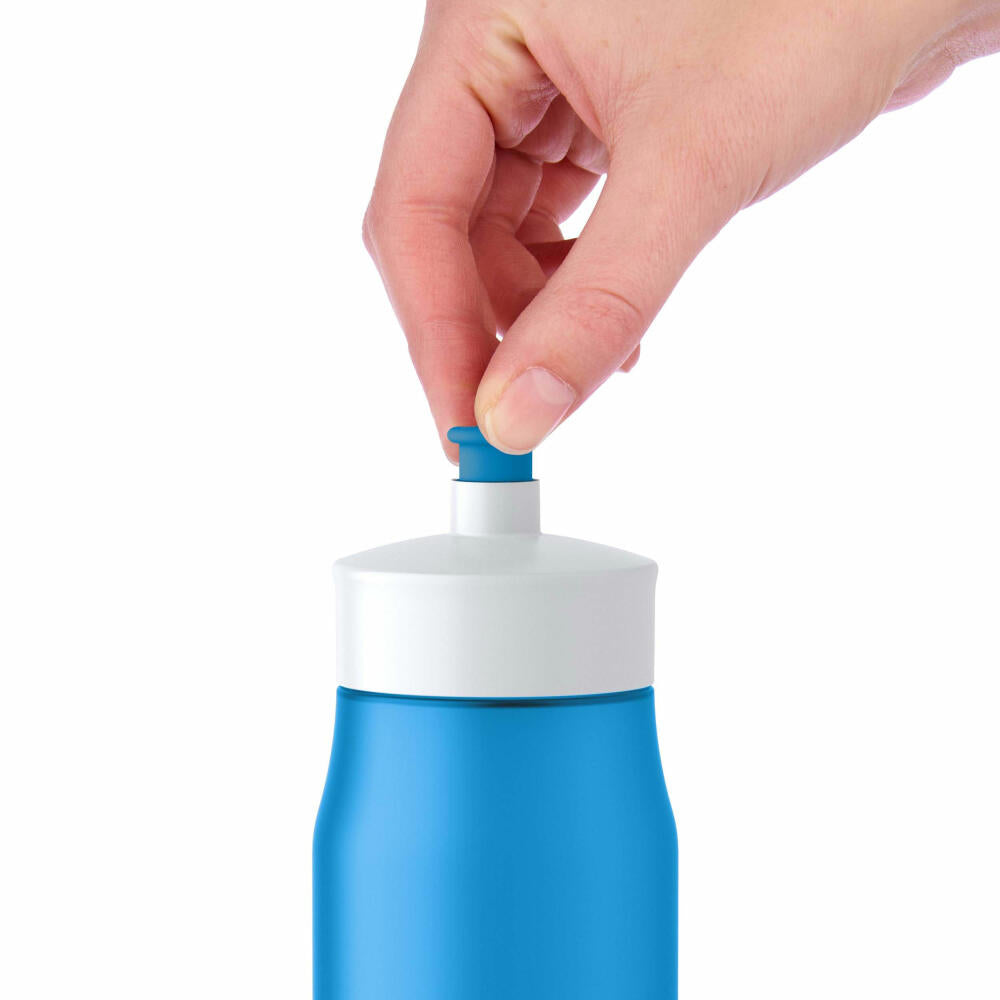 Emsa Squeeze Sport Drinking Bottle, Drinking Bottle, Drinks Bottle, Sports Bottle, Plastic, Blue, 600 ml, 518087