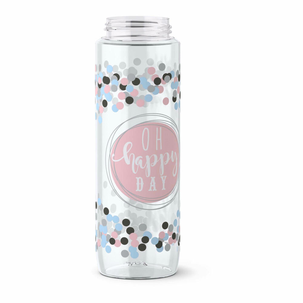Emsa Drink2Go Tritan drinking bottle Happy Day, drinking bottle, drinks bottle, outdoor bottle, plastic, transparent / gray, 700 ml, 518309