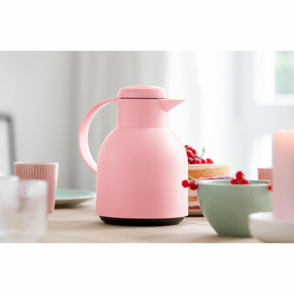 Emsa SAMBA insulated jug Quick Press, jug, teapot, coffee pot, coffee, plastic, powder rose, 1 L, F4010300