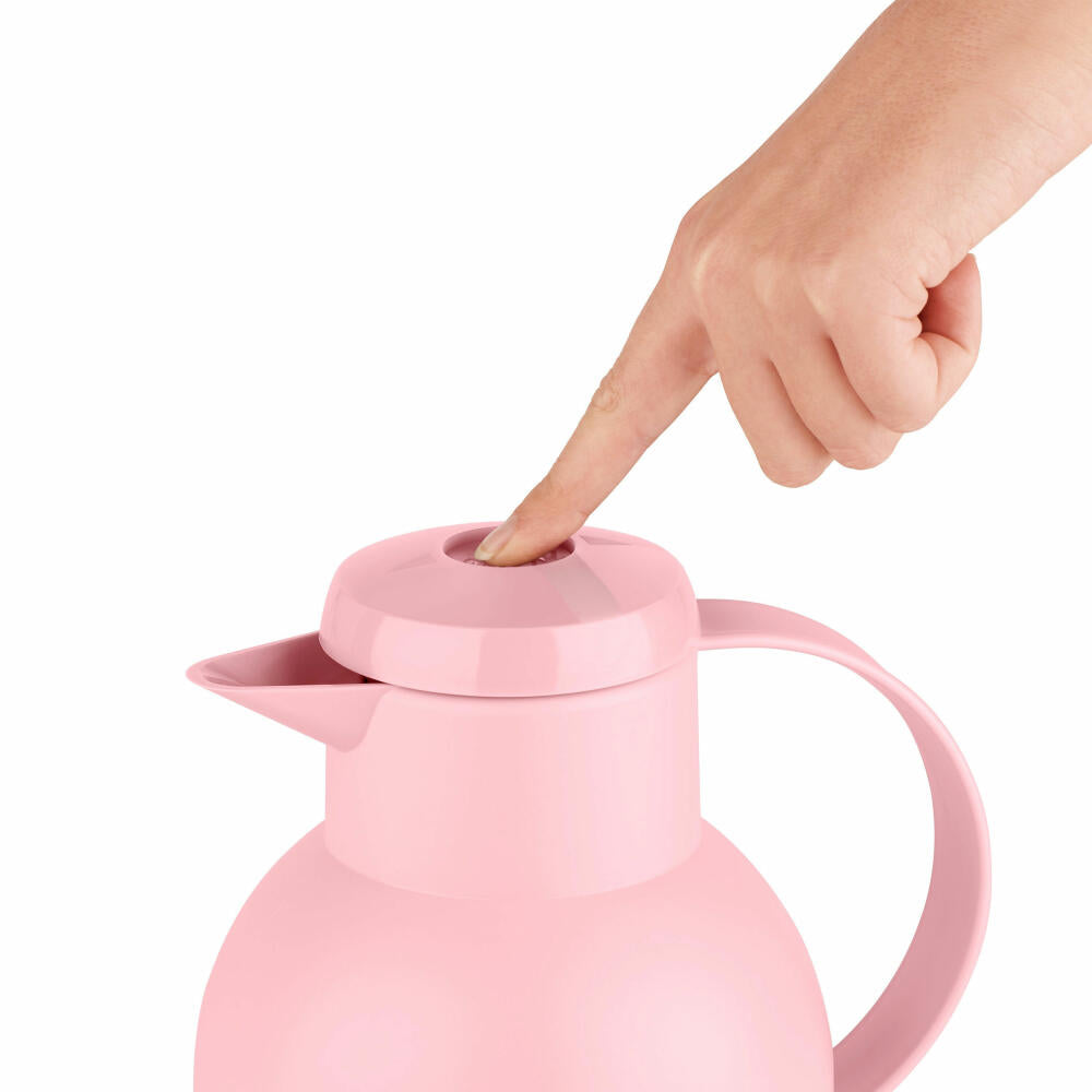 Emsa SAMBA insulated jug Quick Press, jug, teapot, coffee pot, coffee, plastic, powder rose, 1 L, F4010300