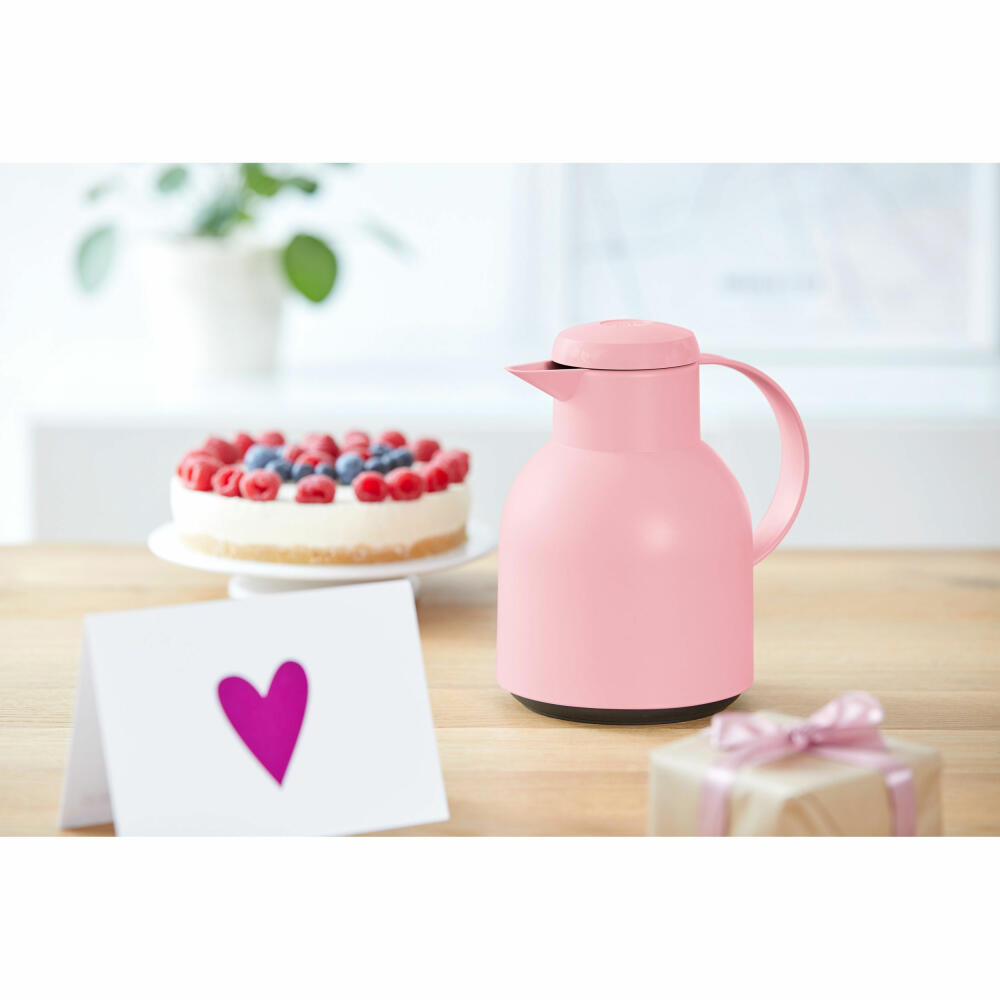 Emsa SAMBA insulated jug Quick Press, jug, teapot, coffee pot, coffee, plastic, powder rose, 1 L, F4010300
