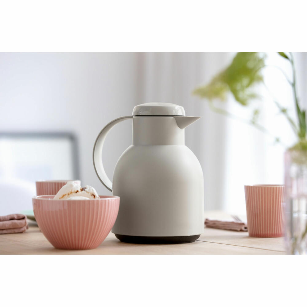 Emsa SAMBA insulated jug Quick Press, jug, teapot, coffee pot, coffee, plastic, powder gray, 1 L, F4010400