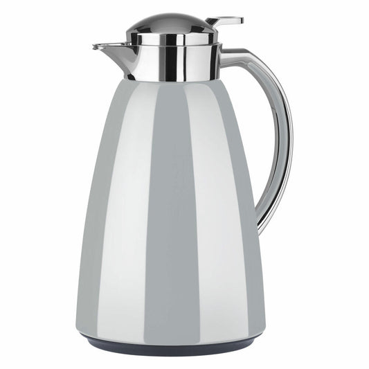 Emsa CAMPO Isolierkanne Quick Tip, Kanne, Teekanne, Kaffeekanne, Kaffee, Edelstahl, Pastell-Grau, 1 L, F4130100