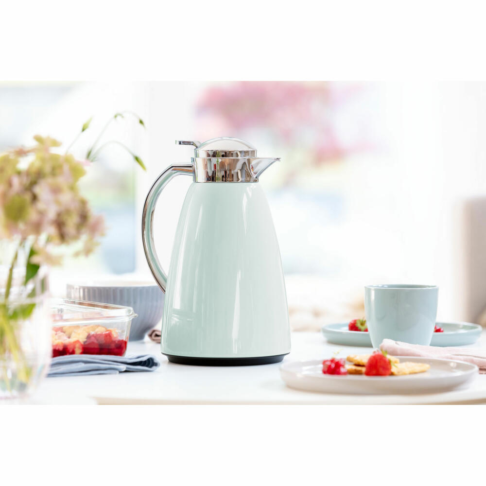 Emsa CAMPO insulated jug Quick Tip, jug, teapot, coffee pot, coffee, stainless steel, pastel mint, 1 L, F4130300