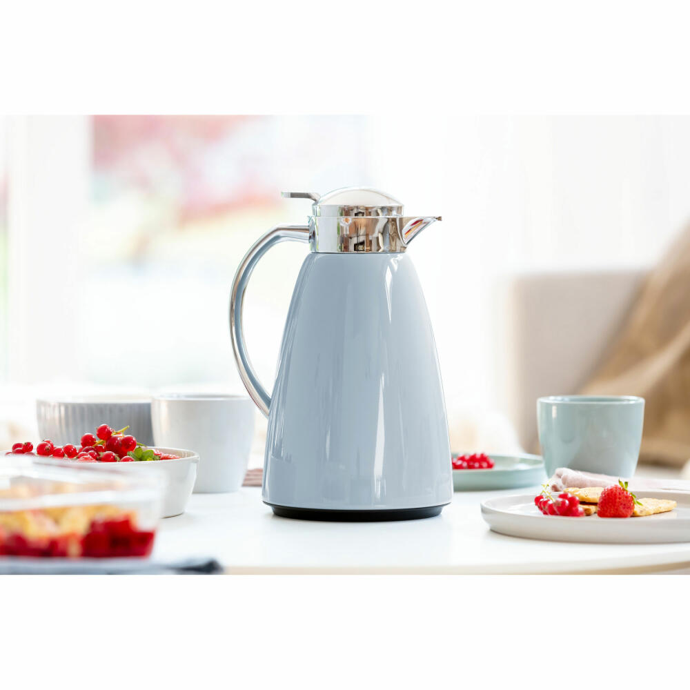 Emsa CAMPO Isolierkanne Quick Tip, Kanne, Teekanne, Kaffeekanne, Kaffee, Edelstahl, Pastell-Blau, 1 L, F4130400