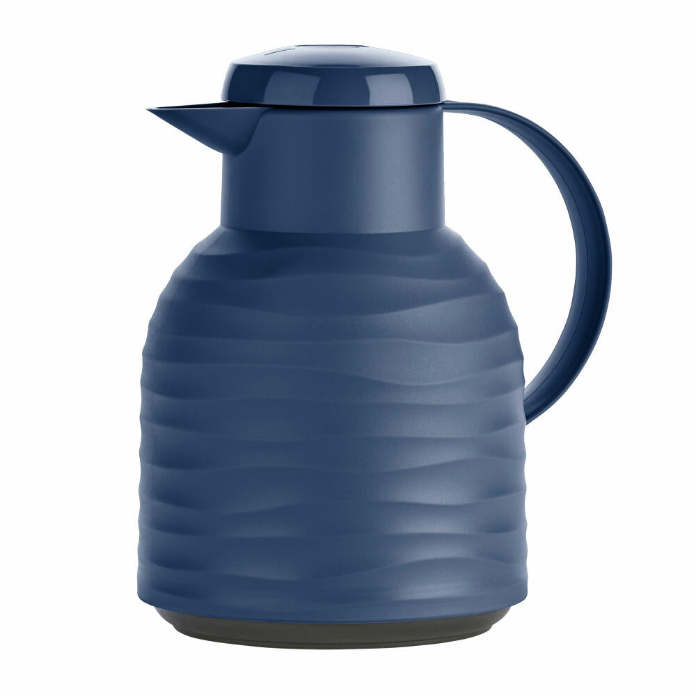 Emsa SAMBA WAVE Isolierkanne Quick-Press, Kanne, Teekanne, Kaffeekanne, Kaffee, Kunststoff, Navy, 1 L, N4011000