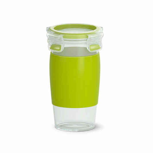 Emsa Smoothie Cup Clip &amp; Go Smoothie Mug, Transport Cup, Yogurt Cup, Plastic, Green, 450 ml, N1071500