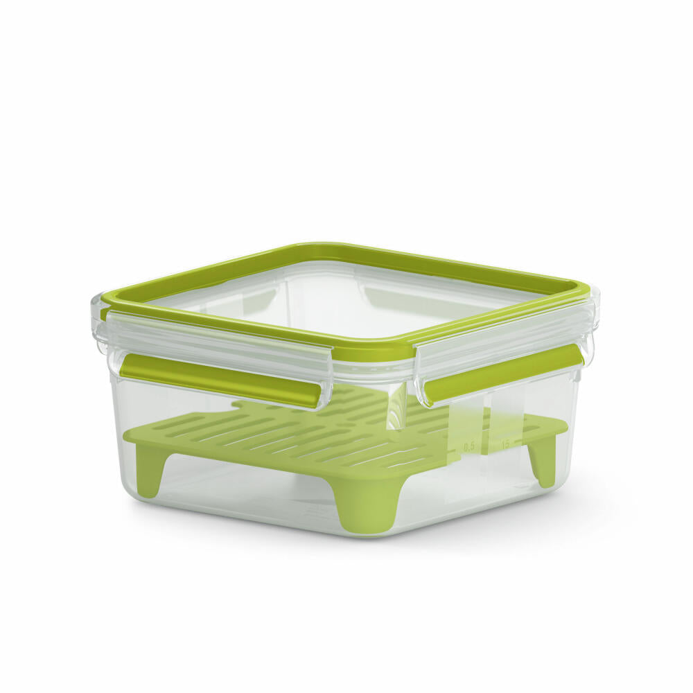 Emsa Sandwichbox Clip & Go XL, Brotdose, Sandwichdose, mit Einsatz, Kunststoff, Grün, 1.3 Liter, N1071700
