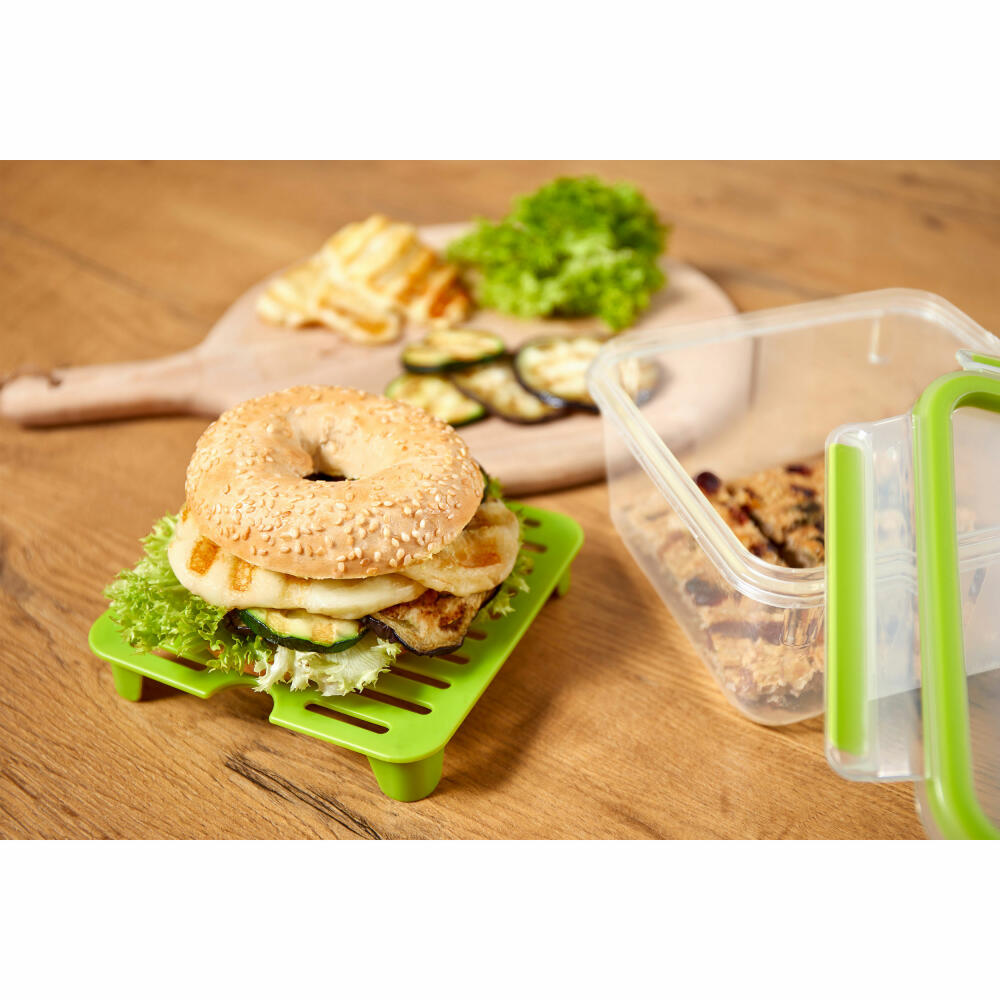 Emsa Sandwichbox Clip & Go XL, Brotdose, Sandwichdose, mit Einsatz, Kunststoff, Grün, 1.3 Liter, N1071700