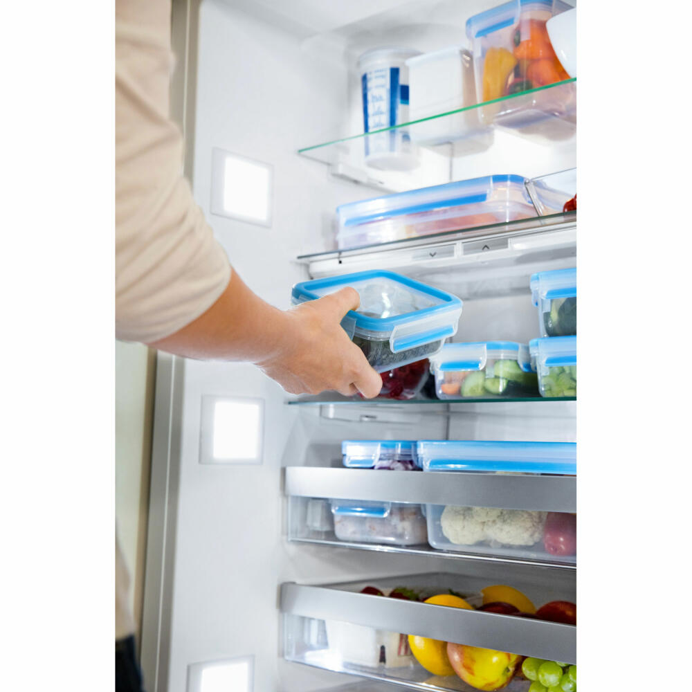 Emsa CLIP &amp; CLOSE food storage container set, 3-piece, food storage container, container, round, plastic, raspberry, 515584
