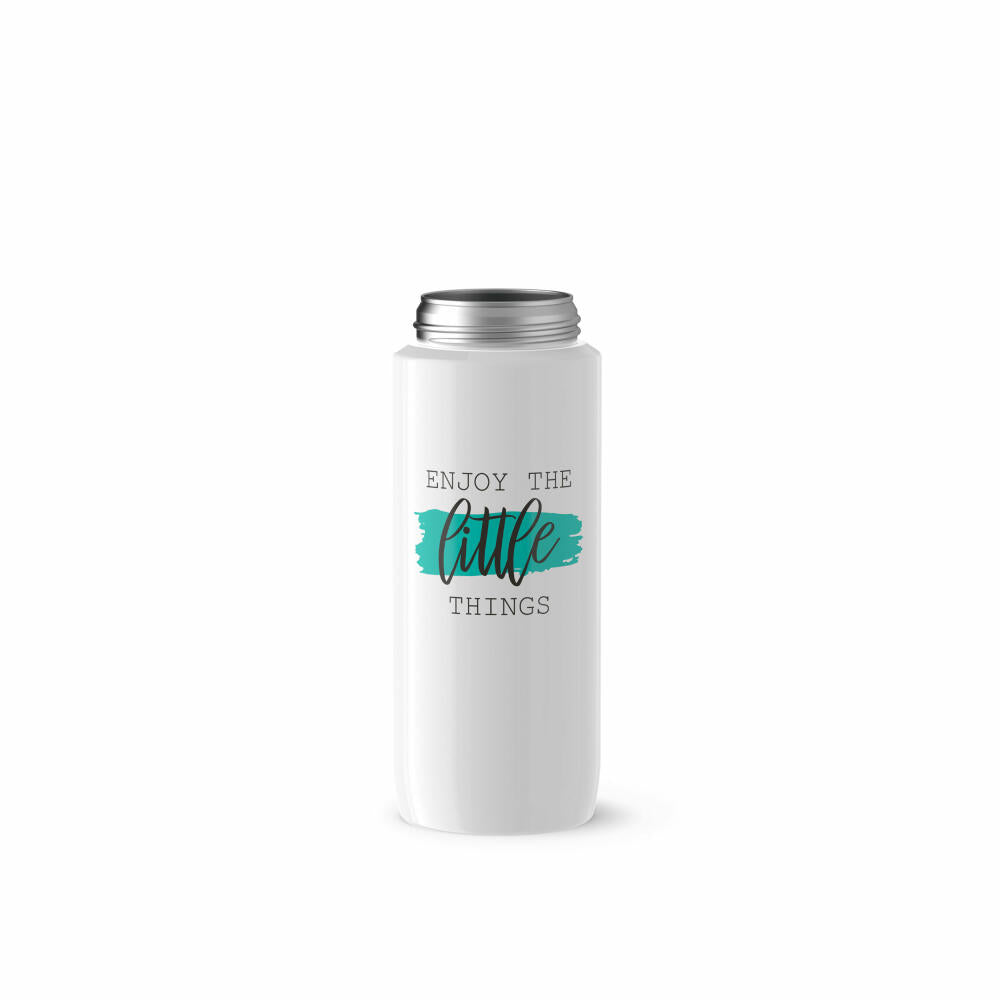 EMSA Drink2Go drinking bottle, water bottle, bottle, stainless steel, white / Little things decor, 0.6 L, N30110