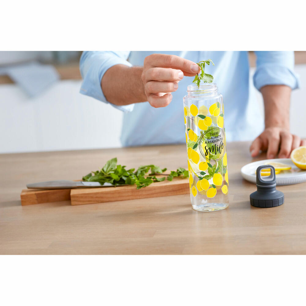 EMSA Drink2Go TRITAN drinking bottle Smile Lemons, water bottle, bottle, 0.7 L, N30313