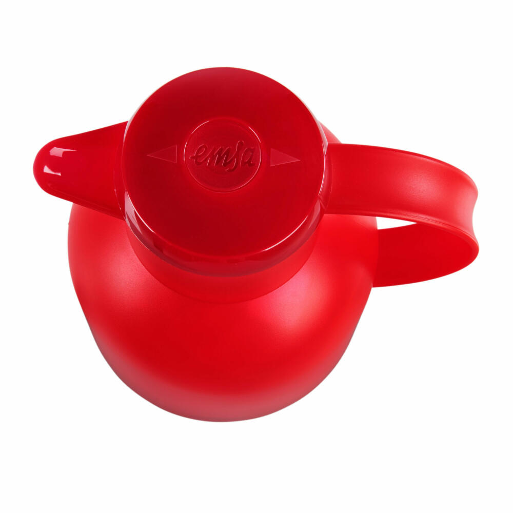 Emsa SAMBA insulated jug Quick Press, jug, teapot, coffee pot, coffee, plastic, transparent-red, 1.5 L, N4011700