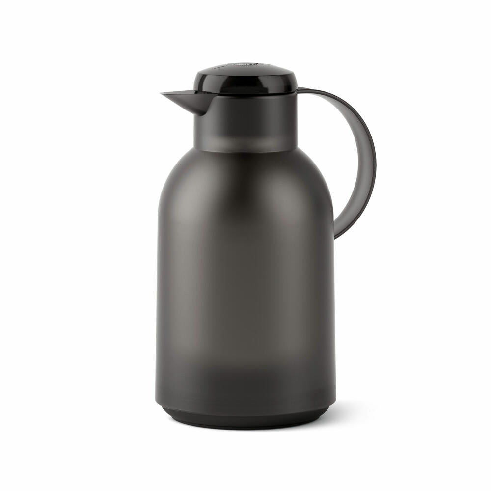 Emsa SAMBA insulated jug Quick Press, jug, teapot, coffee pot, coffee, plastic, transparent-black, 1.5 L, N4011900