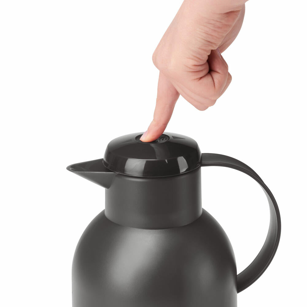 Emsa SAMBA insulated jug Quick Press, jug, teapot, coffee pot, coffee, plastic, transparent-black, 1.5 L, N4011900