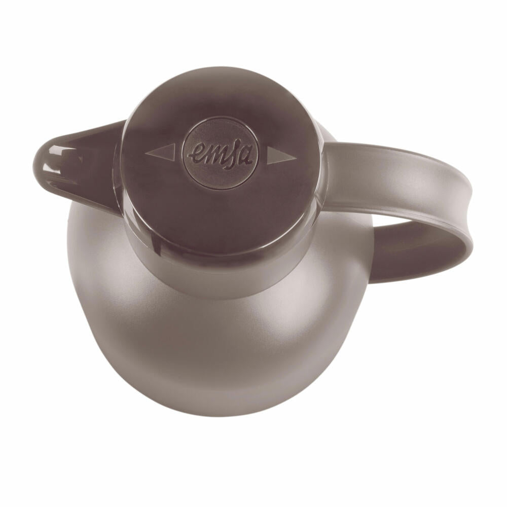 Emsa SAMBA Isolierkanne Quick Press, Kanne, Teekanne, Kaffeekanne, Kaffee, Kunststoff, Transparent-Taupe, 1.5 L, N4012200