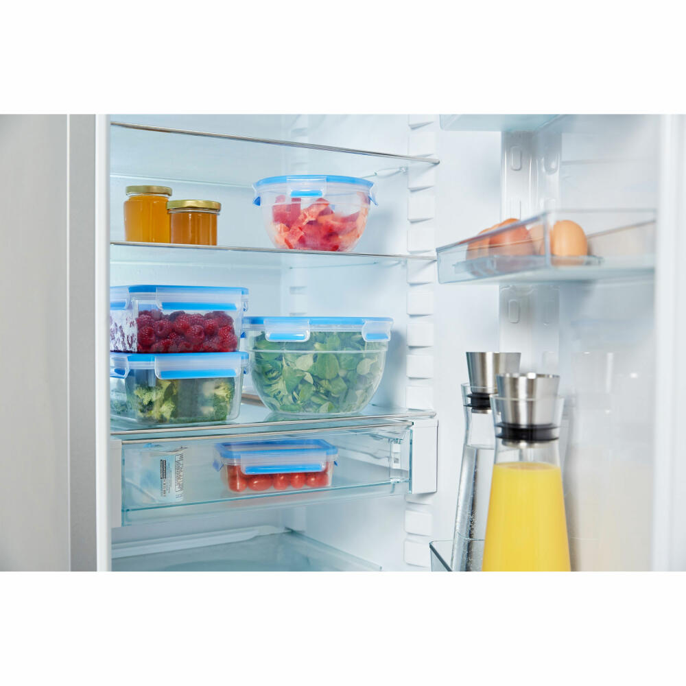 Emsa CLIP &amp; CLOSE food storage container, storage container, can, round, plastic, transparent/blue, 2.6 L, N1011400