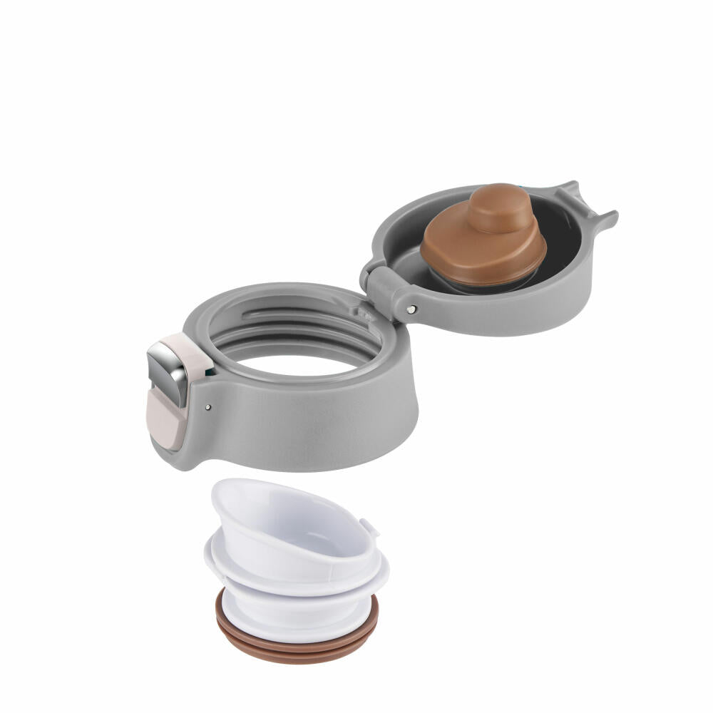 EMSA Travel Mug Light Isolierbecher, Isobecher, Iso Becher, Thermobecher, Edelstahl, Silber, 0.4 L, N21510