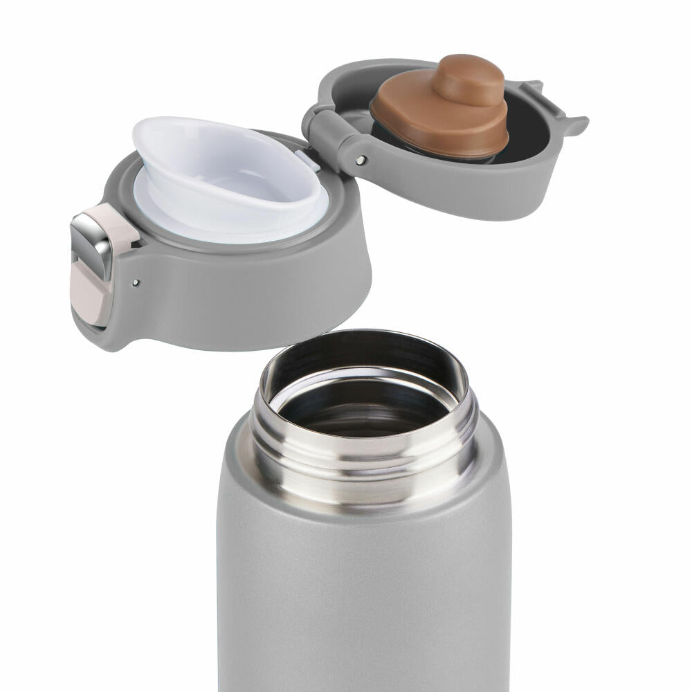 EMSA Travel Mug Light Isolierbecher, Isobecher, Iso Becher, Thermobecher, Edelstahl, Silber, 0.4 L, N21510