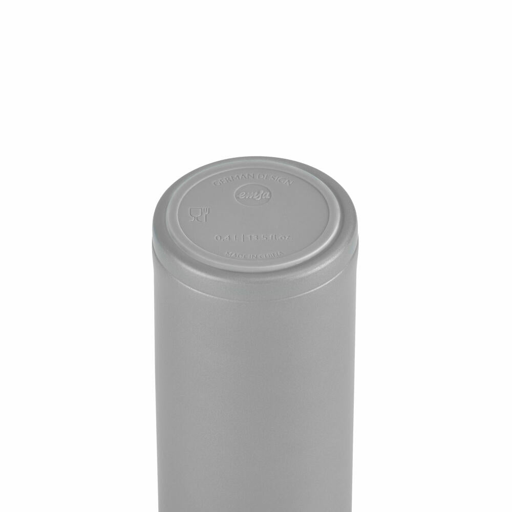 EMSA Travel Mug Light Isolierbecher, Isobecher, Iso Becher, Thermobecher, Edelstahl, Silber, 0.4 L, N21510