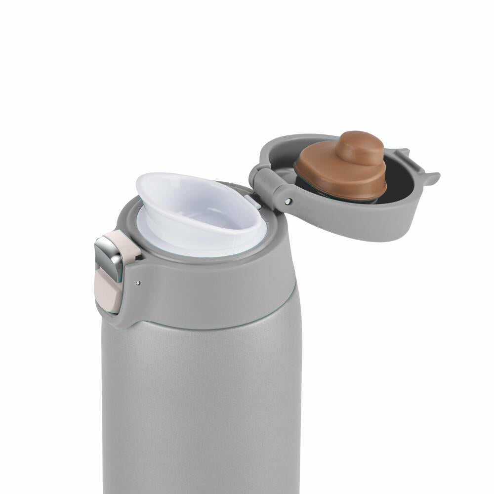 EMSA Travel Mug Light Isolierbecher, Isobecher, Iso Becher, Thermobecher, Edelstahl, Silber, 0.4 L, N21510