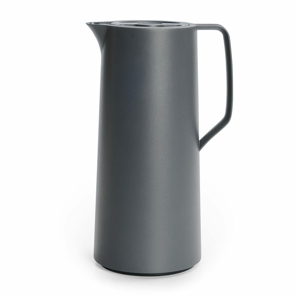 EMSA Motiva Isolierkanne, Isokanne, Kanne, Kaffeekanne, Edelstahl, Glas-Isolierkolben, Grau, 1 L, N41701
