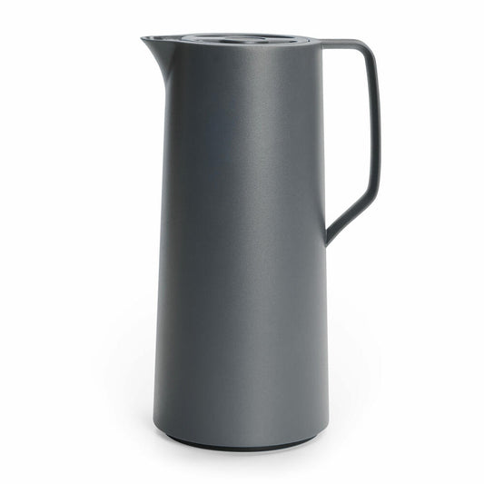 EMSA Motiva Isolierkanne, Isokanne, Kanne, Kaffeekanne, Edelstahl, Glas-Isolierkolben, Grau, 1 L, N41701