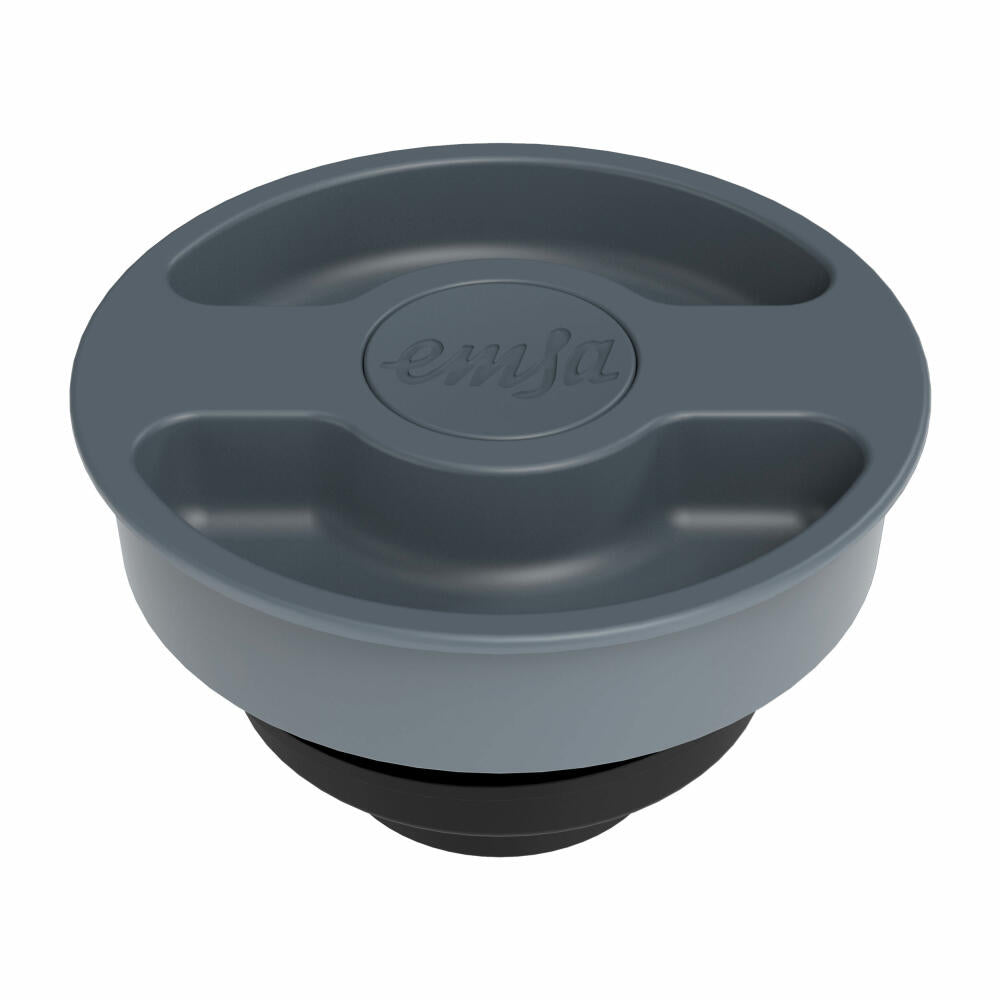 EMSA Motiva Isolierkanne, Isokanne, Kanne, Kaffeekanne, Edelstahl, Glas-Isolierkolben, Grau, 1 L, N41701