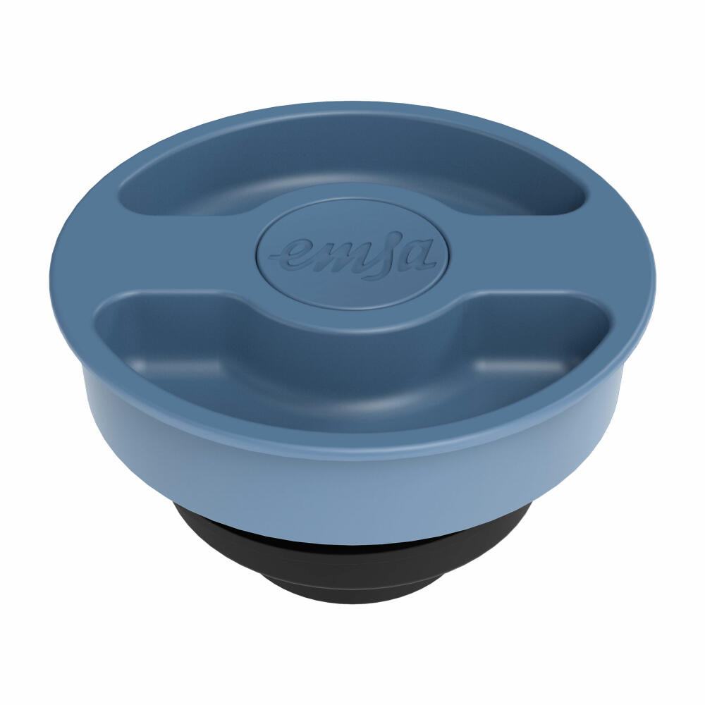 EMSA Motiva Isolierkanne, Isokanne, Kanne, Kaffeekanne, Edelstahl, Glas-Isolierkolben, Blau, 1 L, N41703