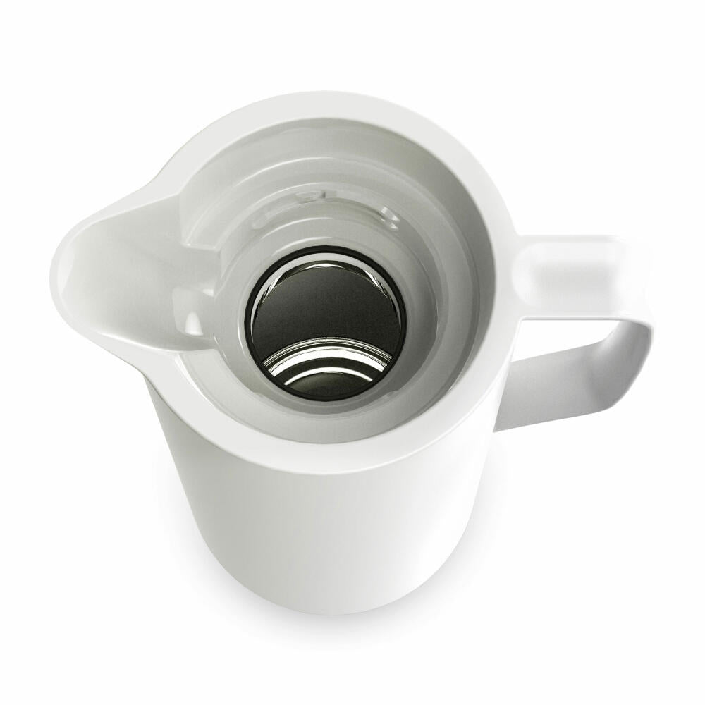 EMSA Motiva Isolierkanne, Isokanne, Kanne, Kaffeekanne, Edelstahl, Glas-Isolierkolben, Weiß, 1 L, N41704