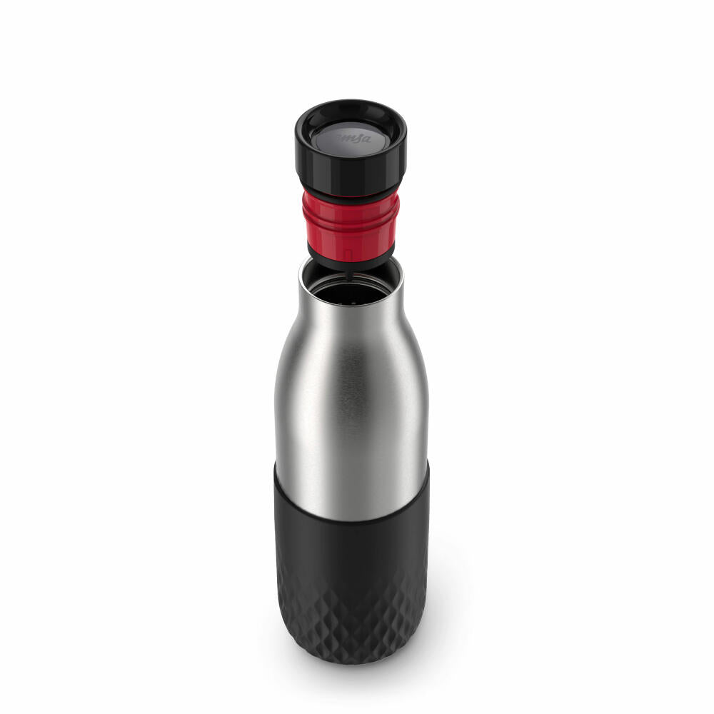 EMSA BLUDROP SLEEVE Trinkflasche, Wasserflasche, Flasche, Edelstahl, Schwarz, 0.5 L, N31105