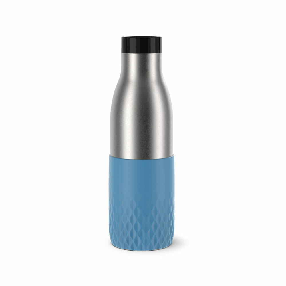 EMSA BLUDROP SLEEVE Trinkflasche, Wasserflasche, Flasche, Edelstahl, Blau, 0.5 L, N31107
