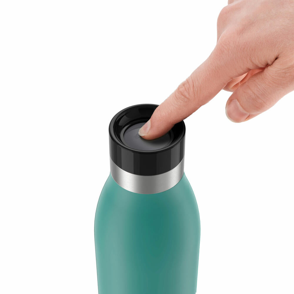 EMSA BLUDROP COLOR Trinkflasche, Wasserflasche, Flasche, Edelstahl, Grün, 0.5 L, N31102