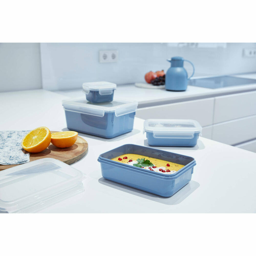 EMSA Clip &amp; Close COLOR EDITION food storage container, storage container, plastic, aqua blue, 0.8 L, N10125