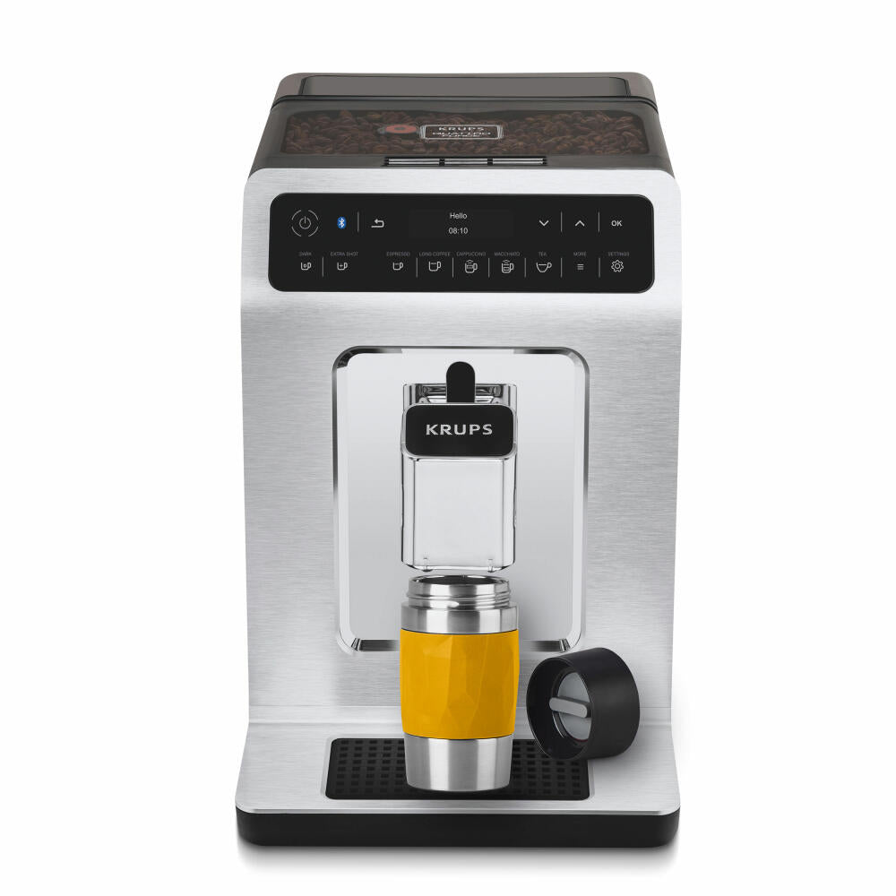 EMSA Travel Mug Compact Thermobecher, Isolierbecher, Isobecher, Thermo Becher, Edelstahl / Silikon, Senf, 0.3 L, N21610