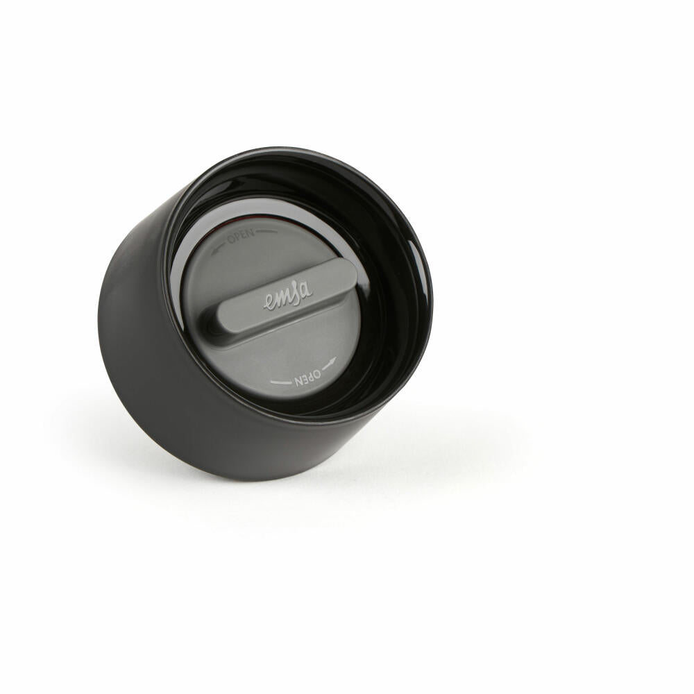 EMSA Travel Mug Compact Thermobecher, Isolierbecher, Isobecher, Thermo Becher, Edelstahl / Silikon, Dunkelblau, 0.3 L, N21608