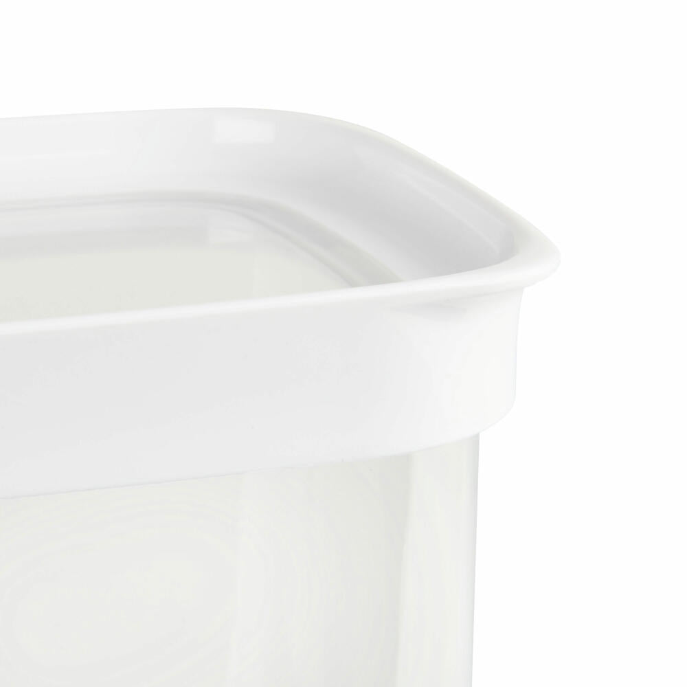 EMSA Optima dry storage container rectangular, portrait format, storage container, freshness container, plastic, transparent / white, 0.38 L, N11415