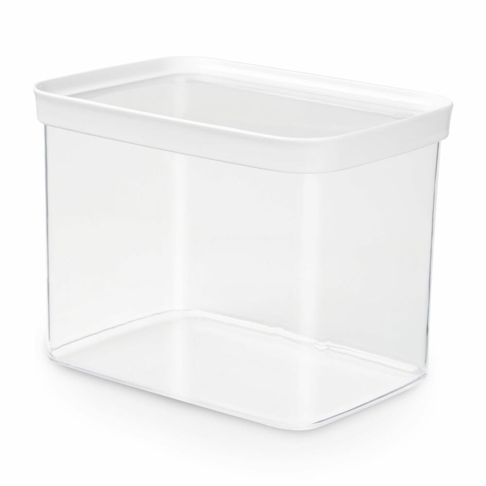 EMSA Optima dry storage container rectangular, storage container, freshness container, plastic, transparent / white, 4.4 L, N11425