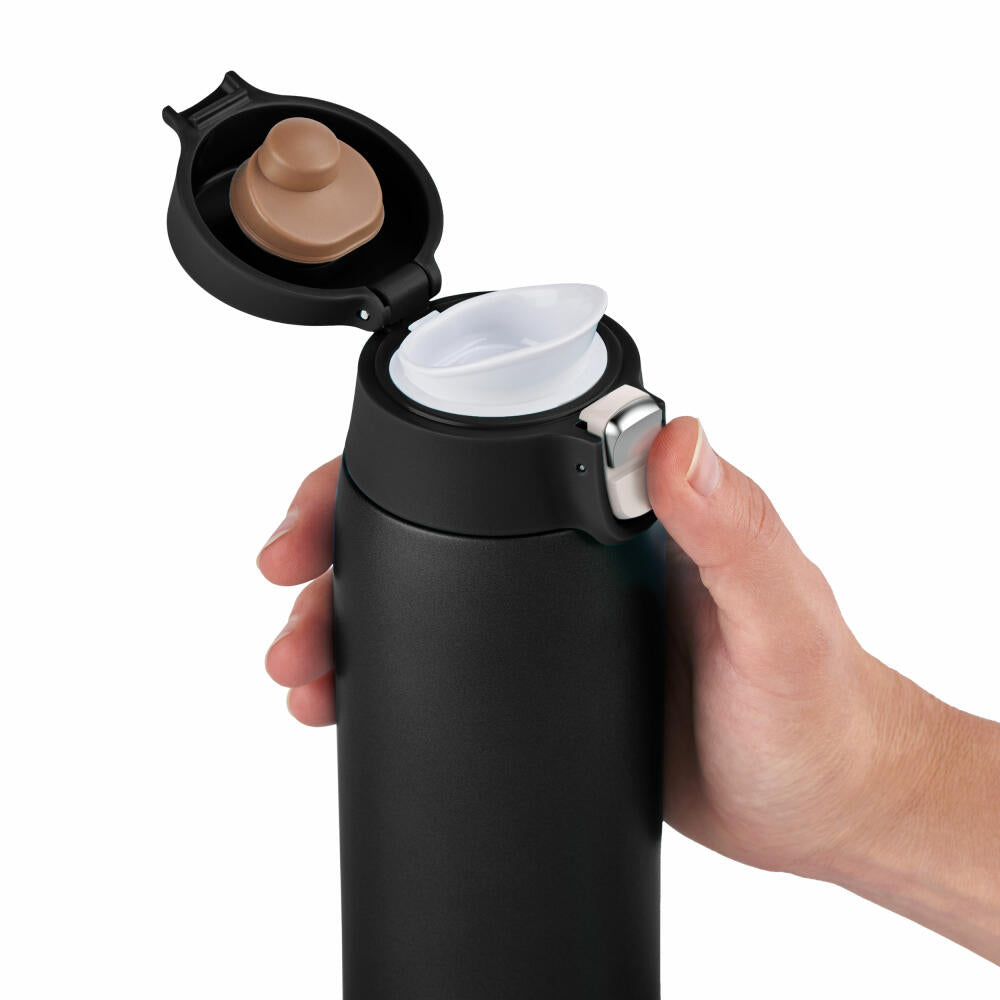 Emsa Isolierbecher Travel Mug Light, Edelstahl, PP, Schwarz, 400 ml, N21517