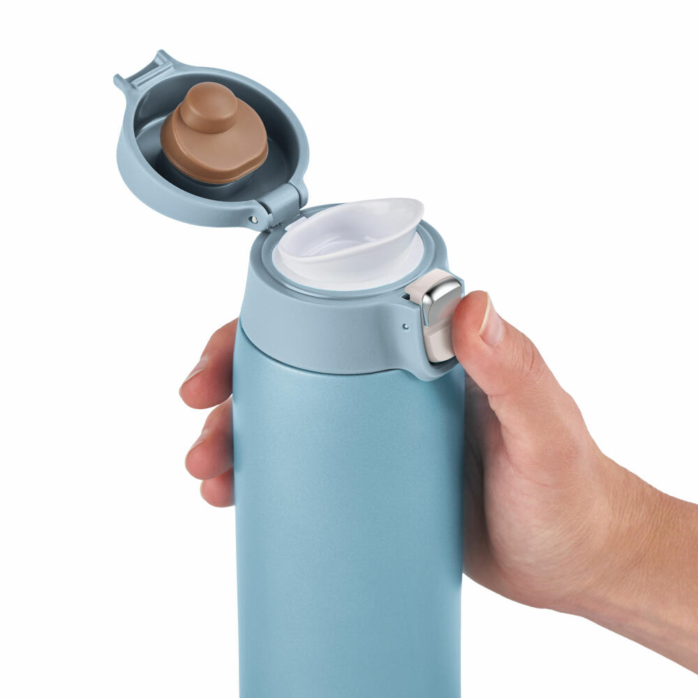 Emsa Isolierbecher Travel Mug Light, Edelstahl, PP, Eisblau, 400 ml, N21518