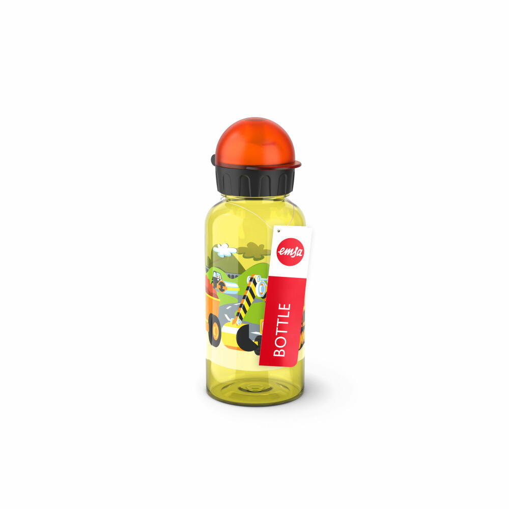 EMSA Kids Tritan Trinkflasche Bagger, Wasserflasche, Flasche, Kinder, Kunststoff, 0.4 L, N30511