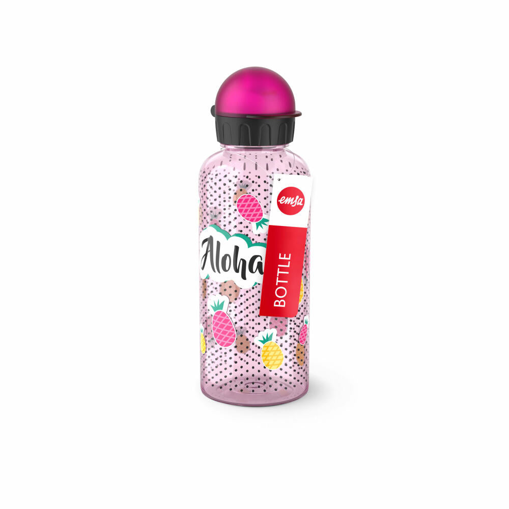 EMSA Teens Tritan Trinkflasche Aloha, Wasserflasche, Flasche, Kinder, Kunststoff, 0.6 L, N30606