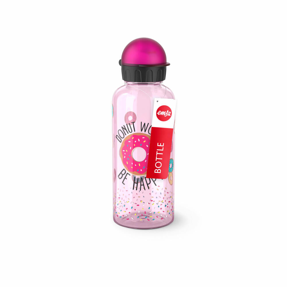 EMSA Teens Tritan Trinkflasche Donut, Wasserflasche, Flasche, Kinder, Kunststoff, 0.6 L, N30607