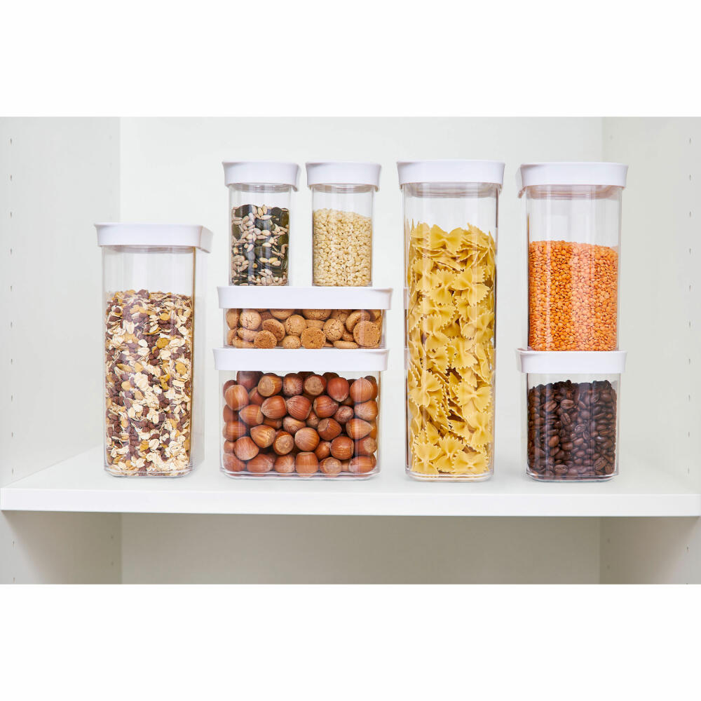 EMSA Optima storage containers set, 3-piece, storage containers, storage box, freshness container, plastic, transparent / white, N11427