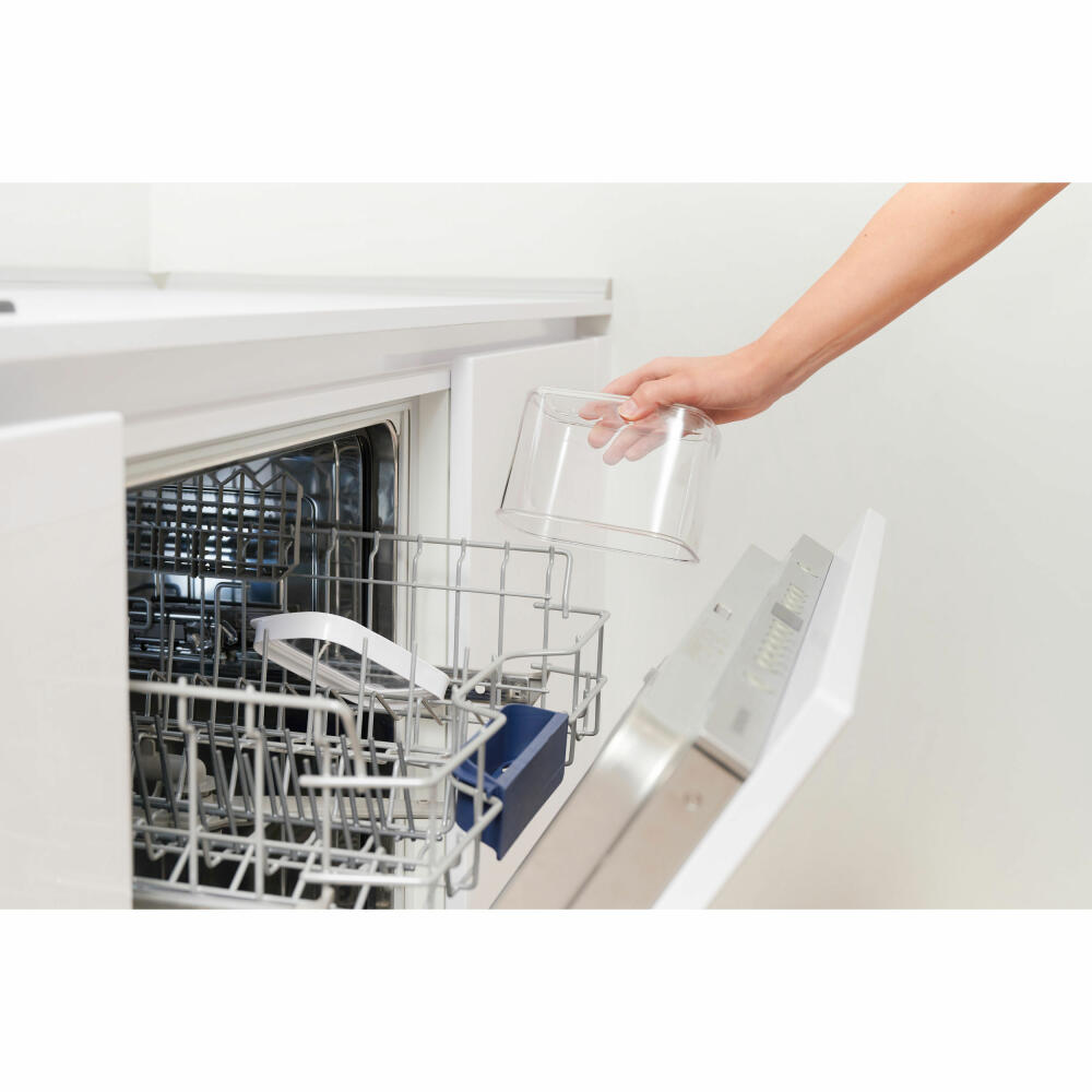 EMSA Optima dry storage container rectangular, portrait format, storage container, freshness container, plastic, transparent / white, 0.38 L, N11415