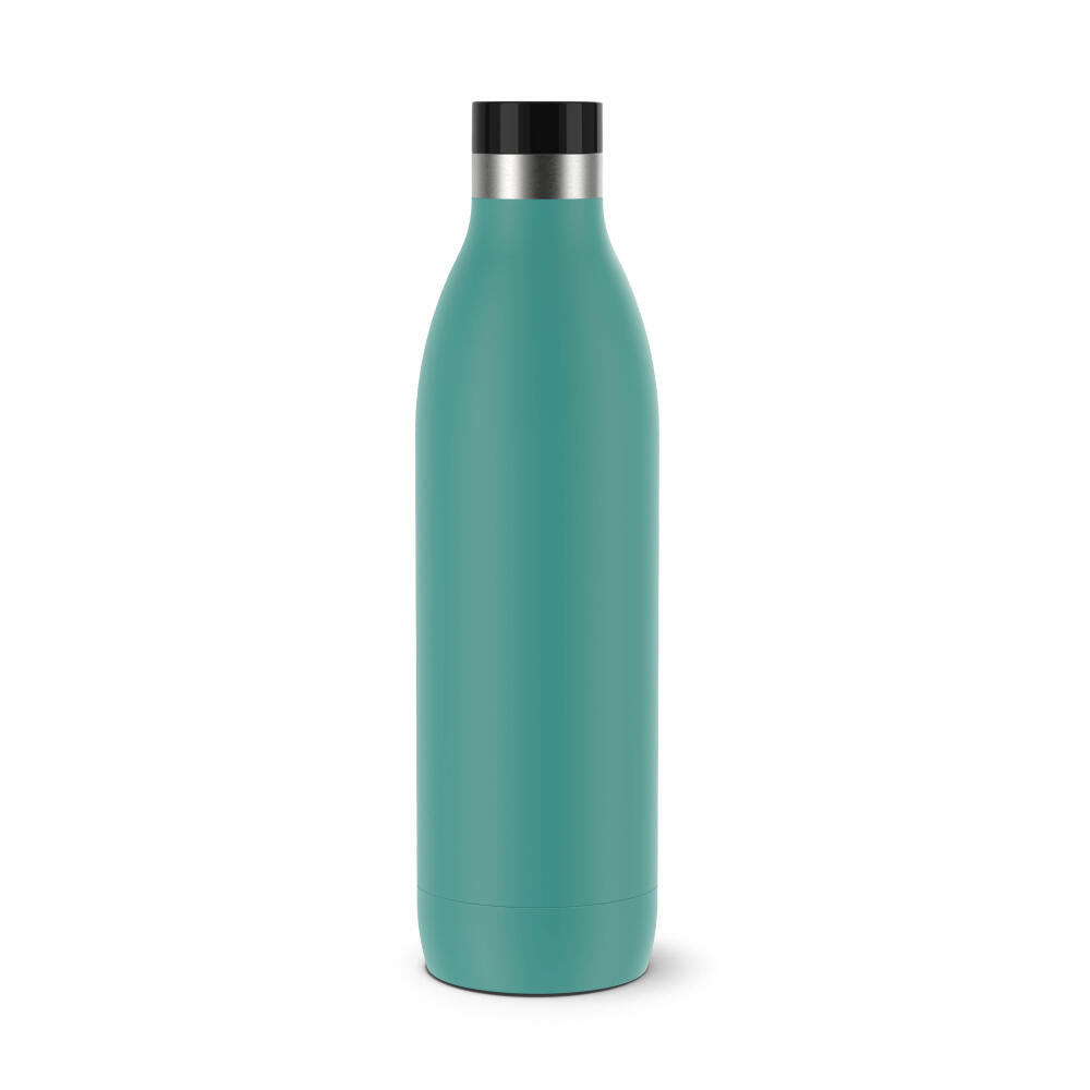 Emsa Isolier-Trinkflasche Bludrop, Wasserflasche, Edelstahl, Petrol, 1 L, N31121