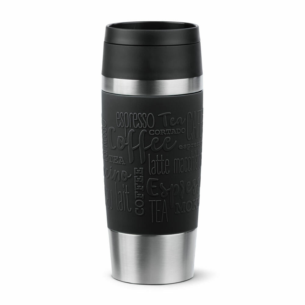 Emsa Isolierbecher Travel Mug Classic, To-Go-Becher, Edelstahl, Schwarz, 360 ml, N20202