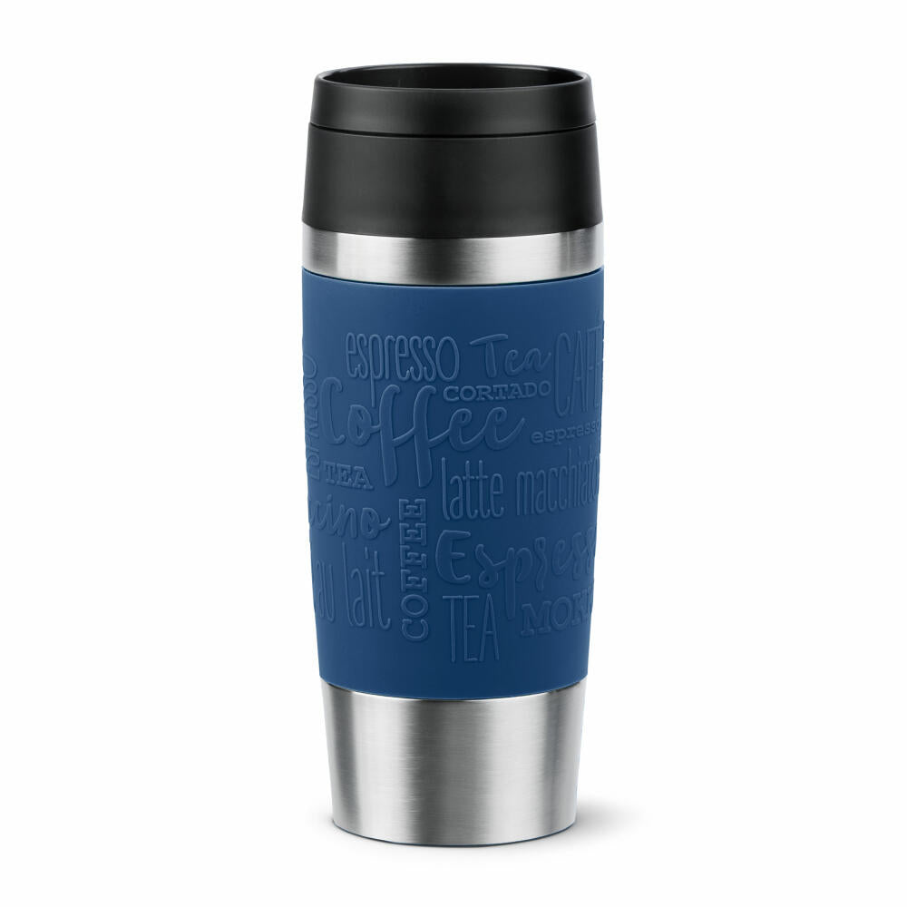 Emsa Isolierbecher Travel Mug Classic, To-Go-Becher, Edelstahl, Dunkelblau, 360 ml, N20203