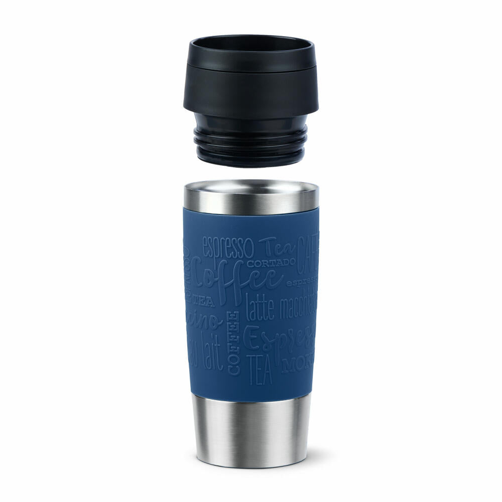 Emsa Isolierbecher Travel Mug Classic, To-Go-Becher, Edelstahl, Dunkelblau, 360 ml, N20203